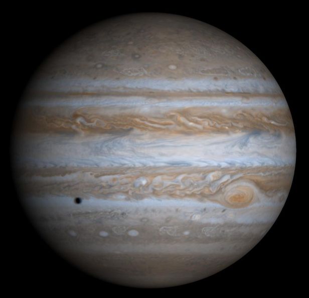 Planet Jupiter looking through binoculars